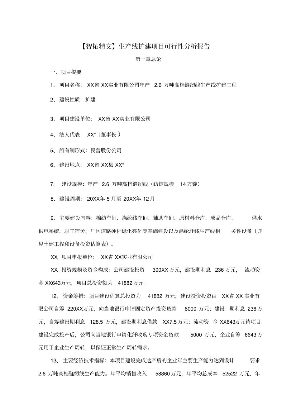 生产线扩建项目可行性分析报告_第1页