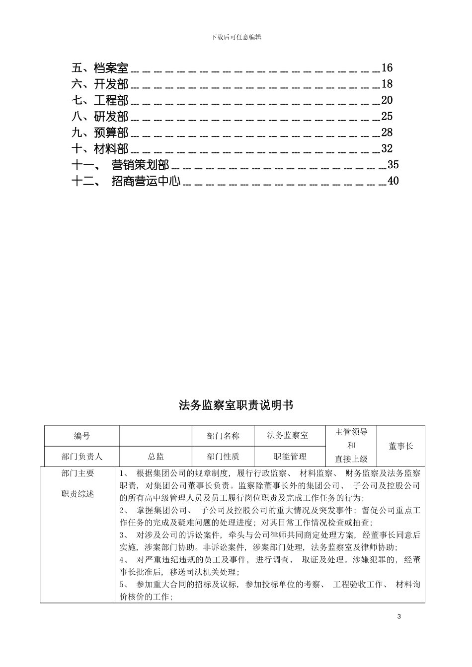 房产公司各部门岗位职责模板_第3页