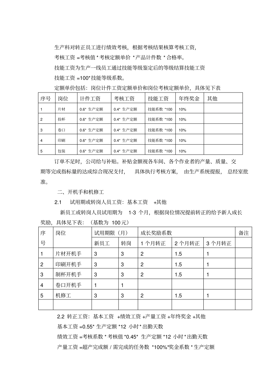 生产车间薪酬考核方案_第2页