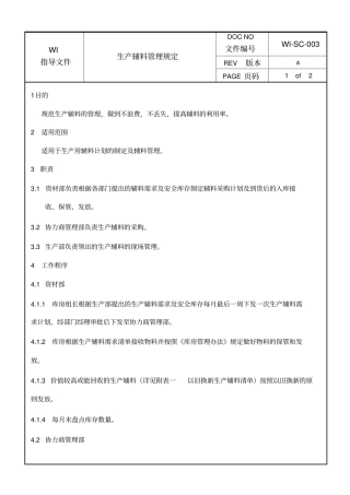 生产辅料管理规定