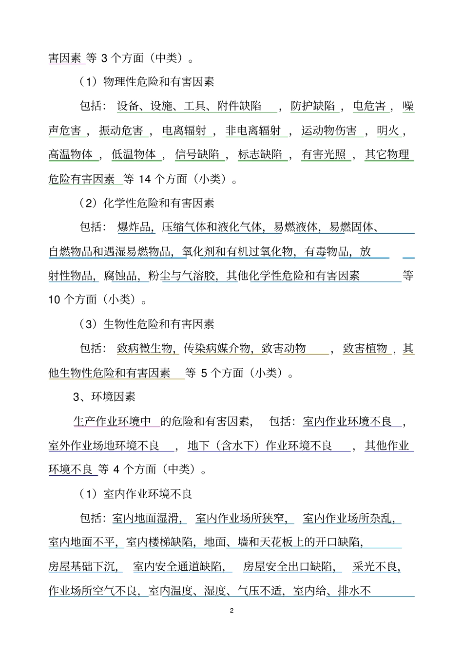 生产过程危险和有害因素分类与代码知识点_第2页