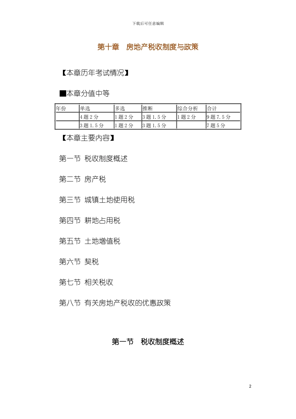 房地产基本制度与政策房地产税收制度与政策辅导模板_第2页