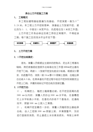 承台土方开挖施工方案样本