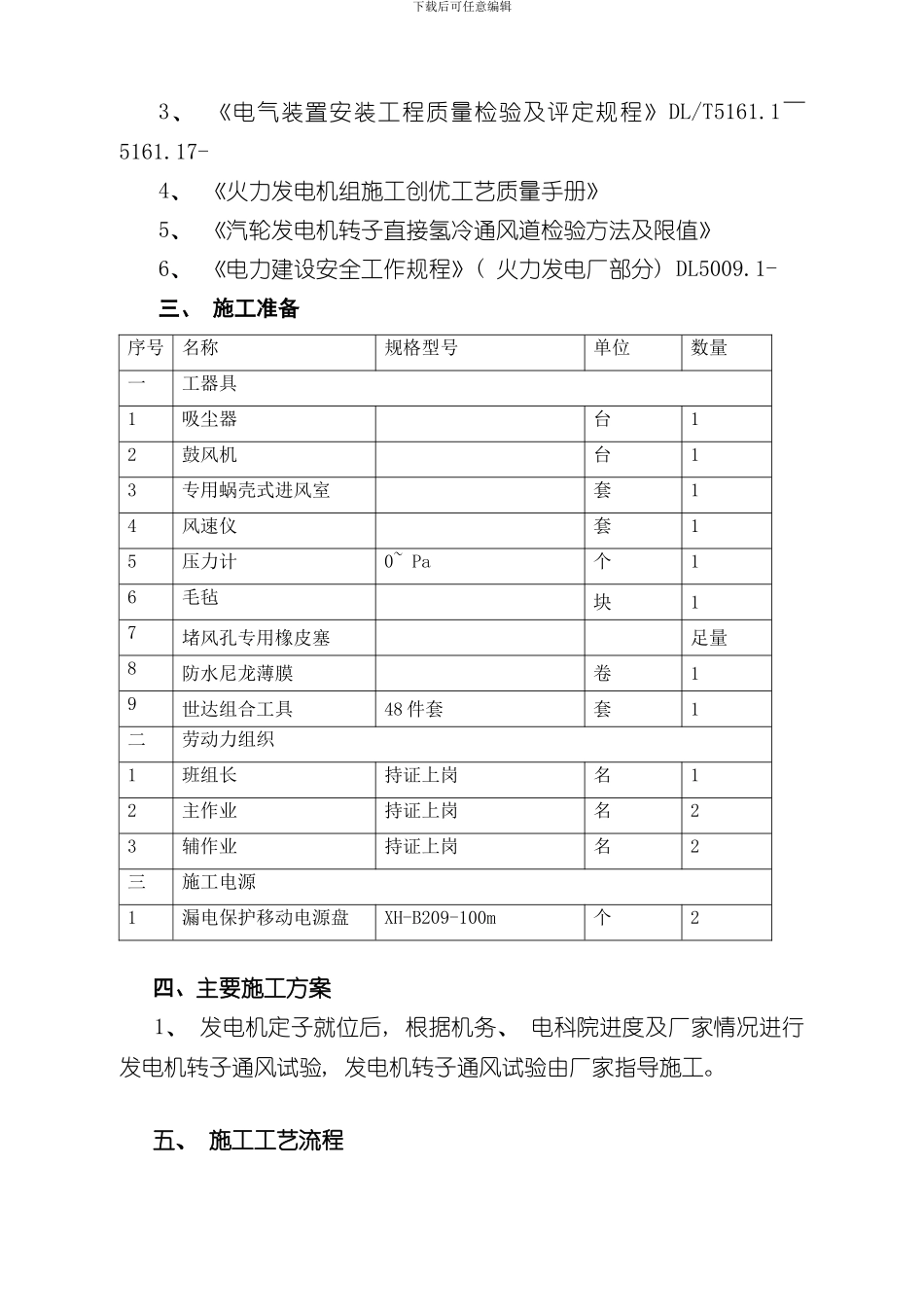 技发电机转子通风试验措施样本_第3页