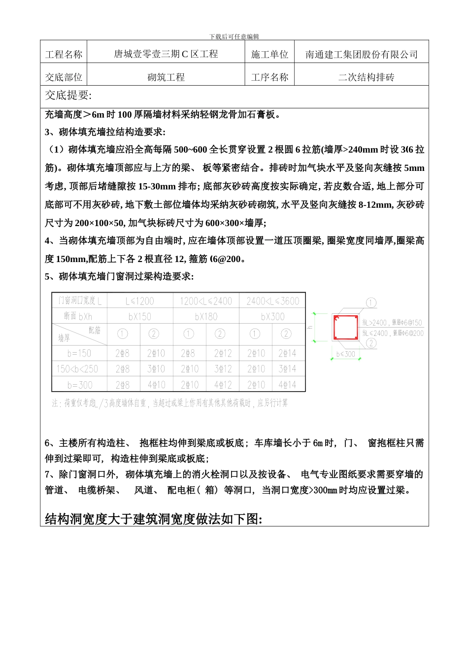 技术交底区二次结构排砖样本_第2页