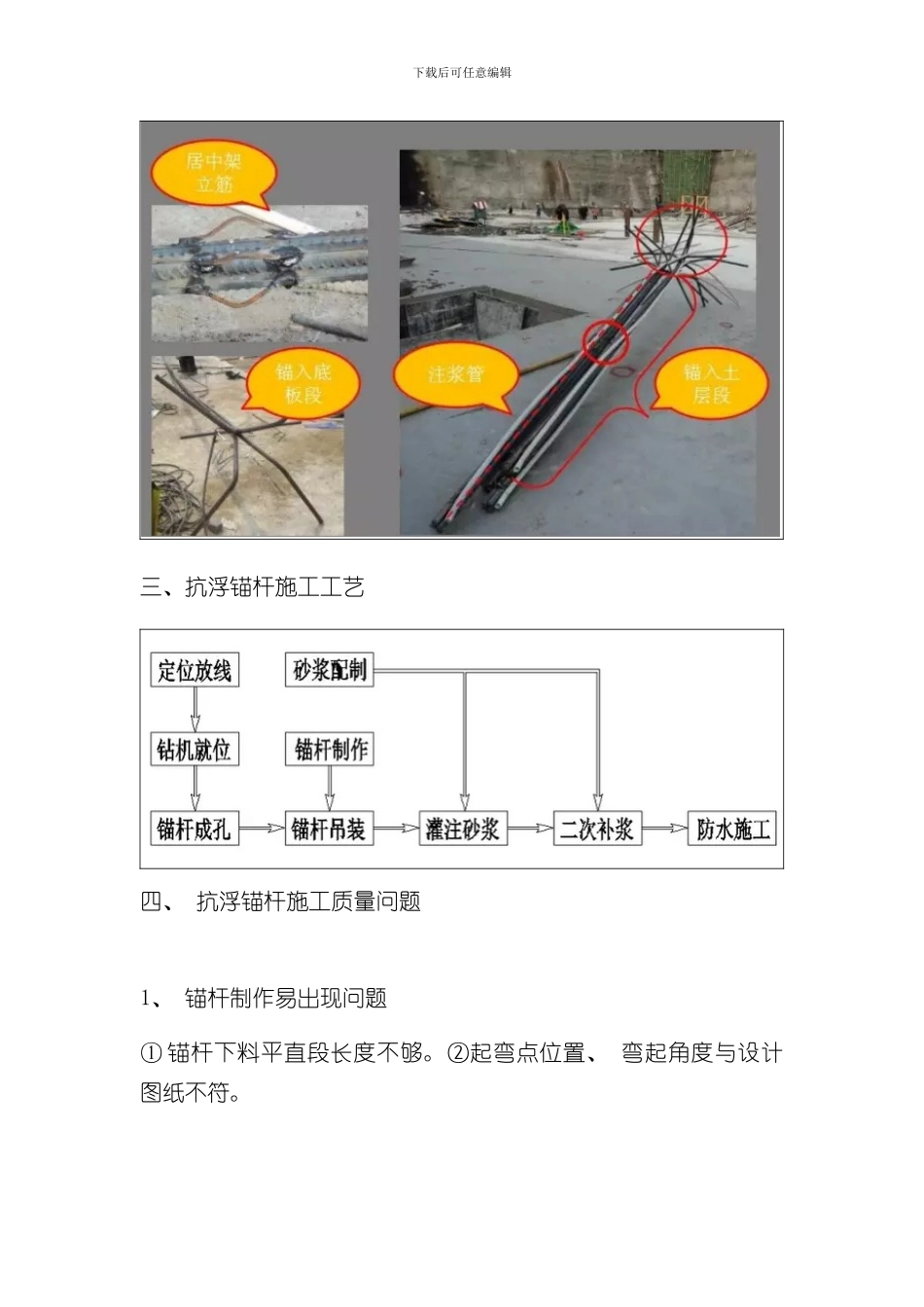 抗浮锚杆全流程施工易出现的问题及整改措施样本_第2页