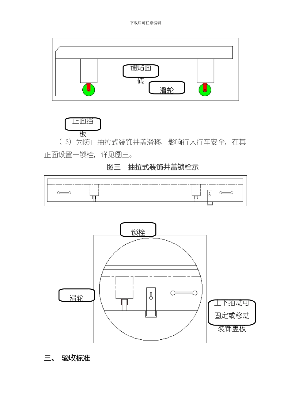 抽拉式检查井装饰井盖施工工艺总结样本_第3页