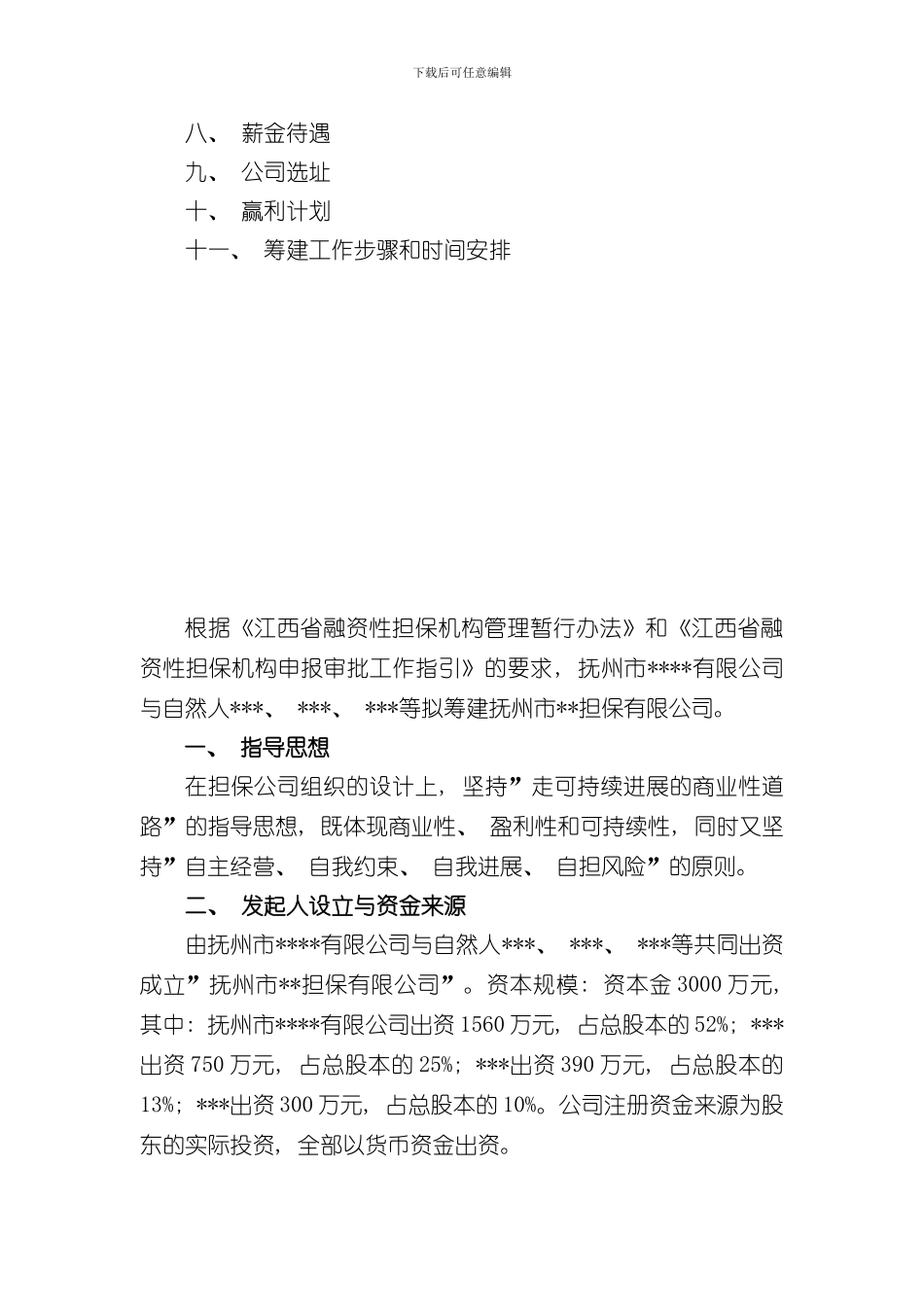 担保公司筹建工作方案样本_第2页