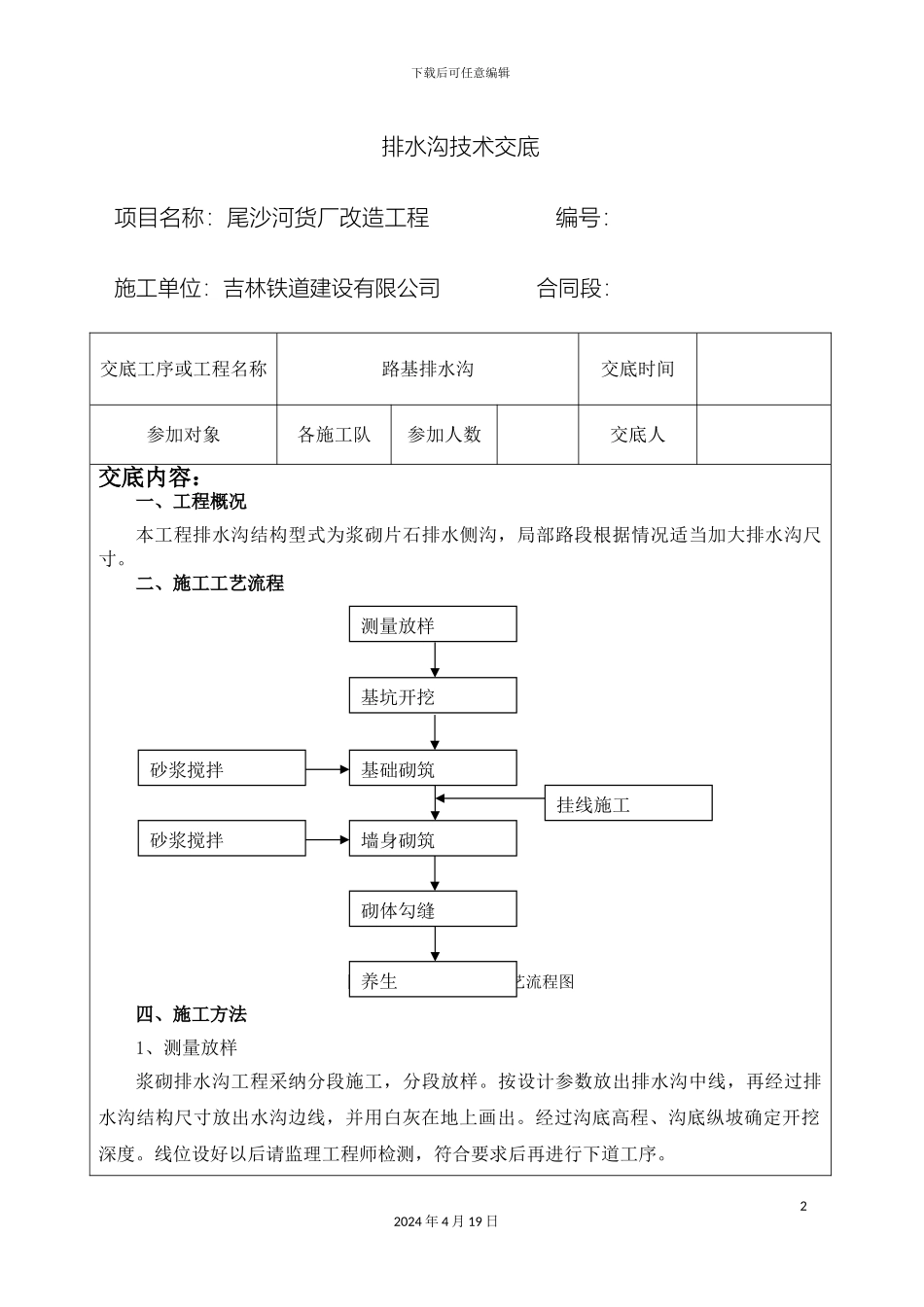 排水沟安全技术交底_第2页