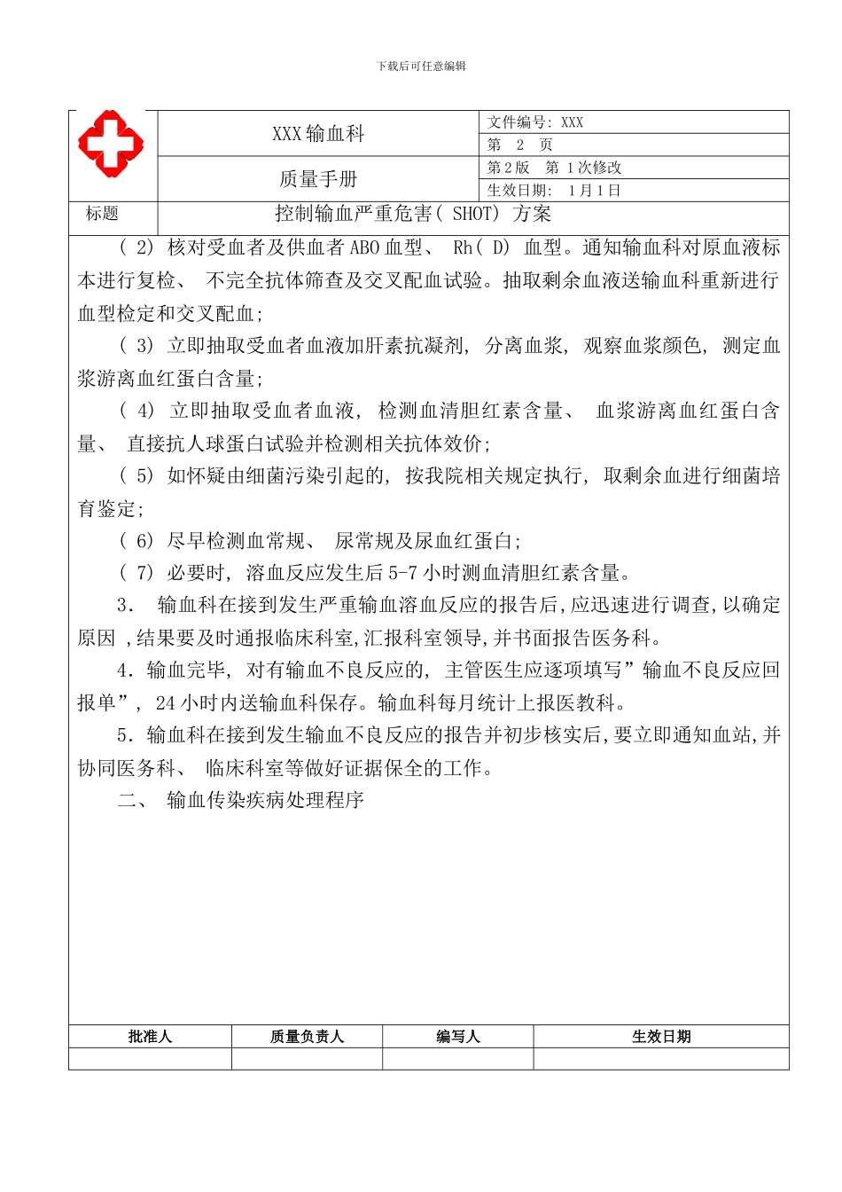 控制输血严重危害SHOT方案样本_第2页