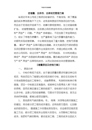 控增量去库存规范管理方案样本