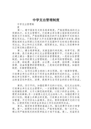 中学支出管理制度