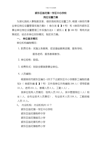 插花一学区岗位设置方案样本