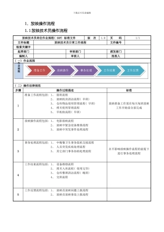 放映技术员操作流程样本