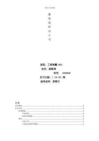 放样设计书样本