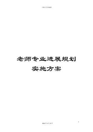 教师专业发展规划实施方案
