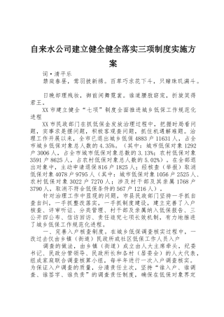 自来水公司建立健全健全落实三项制度实施方案_1