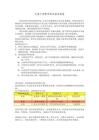 大客户销售部项目报备制度