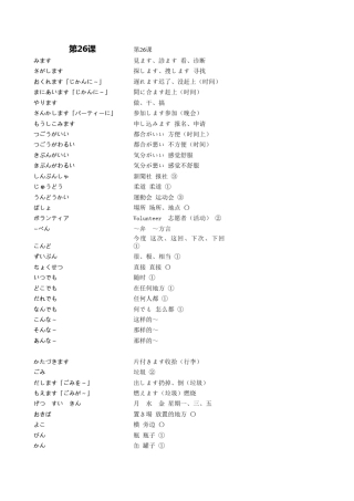 大家的日本语2650单词表