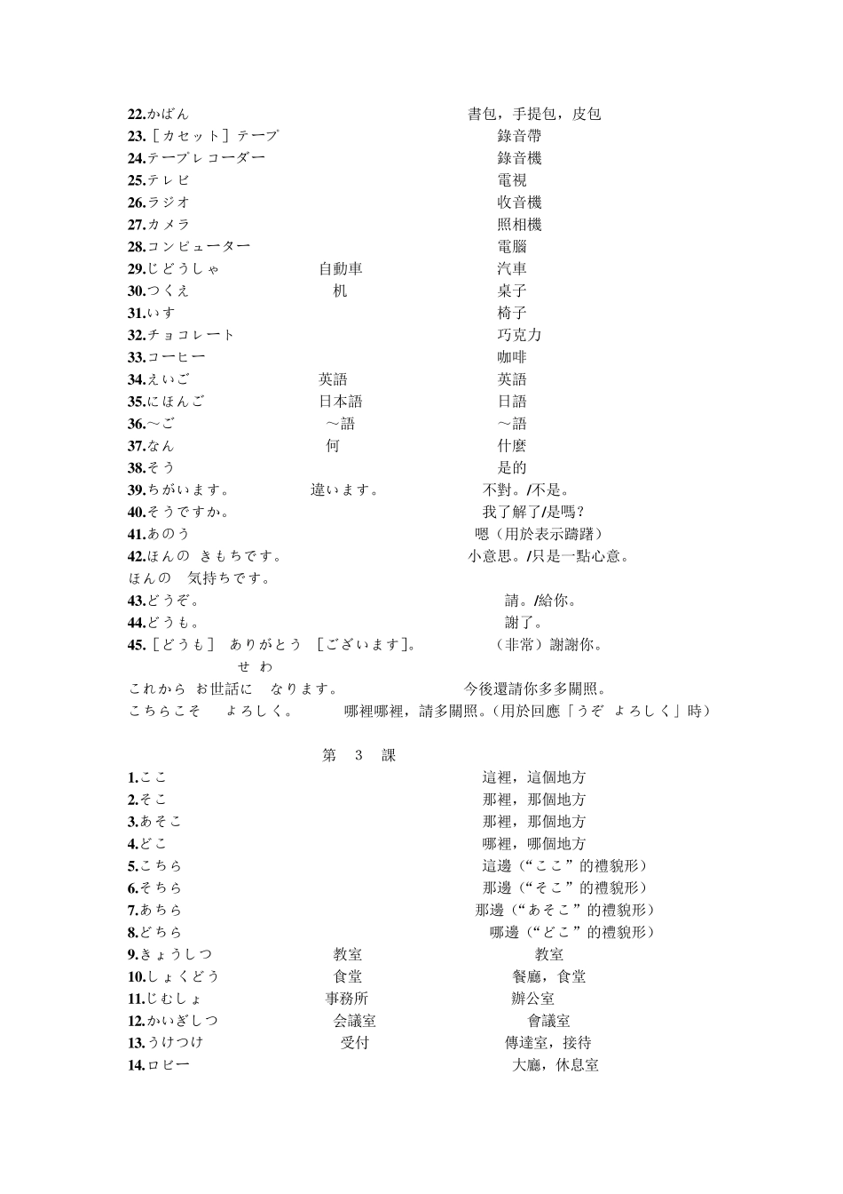 大家的日语1单词表_第3页