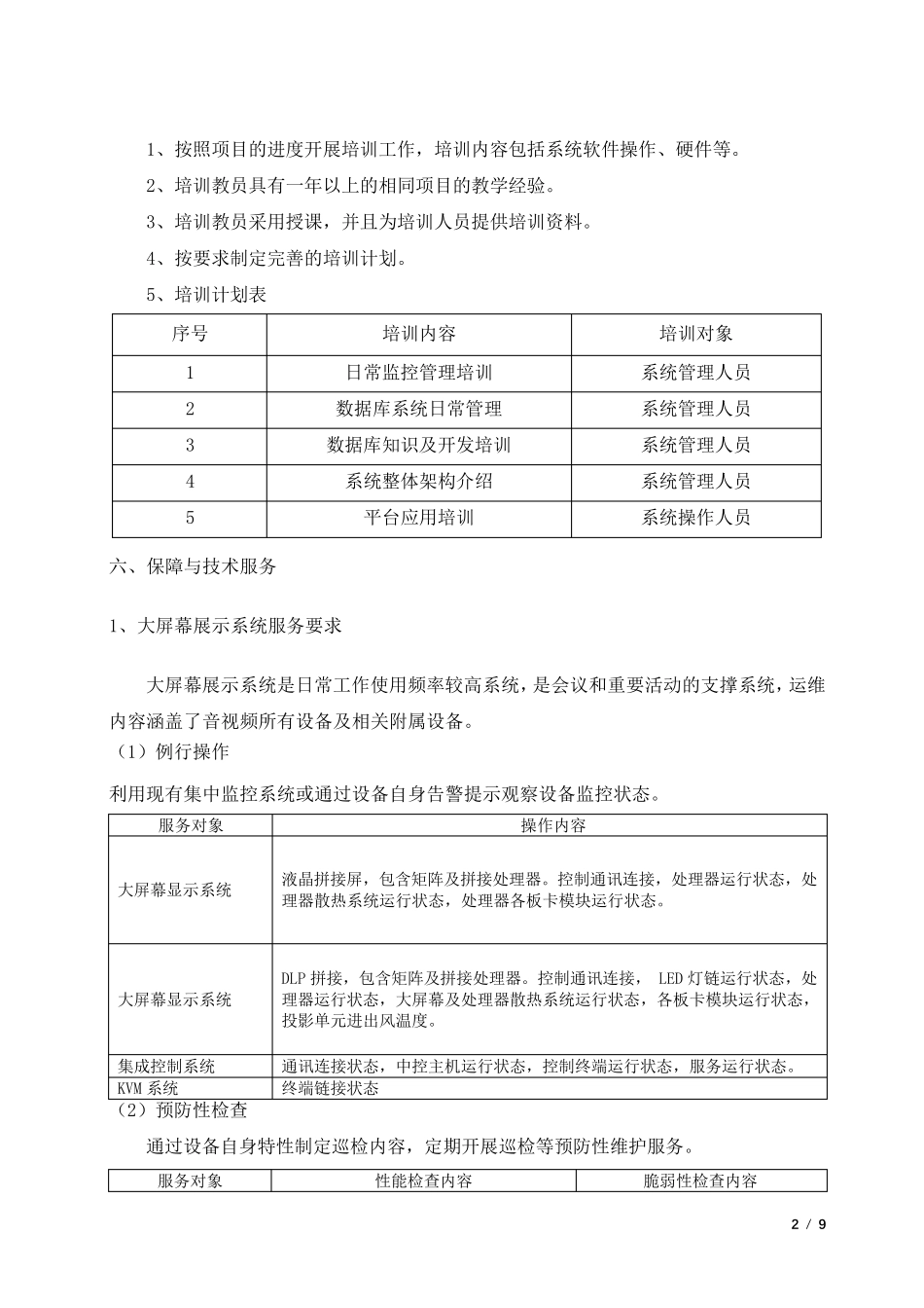 大屏幕系统运维方案范本_第2页