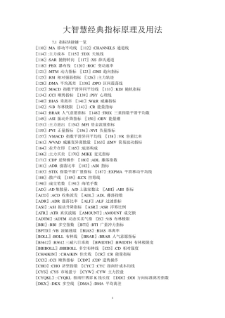 大智慧经典指标原理及用法