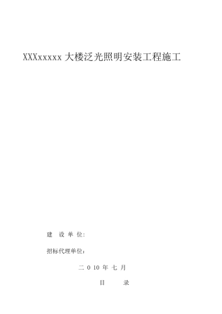 大楼泛光照明工程施工招标文件
