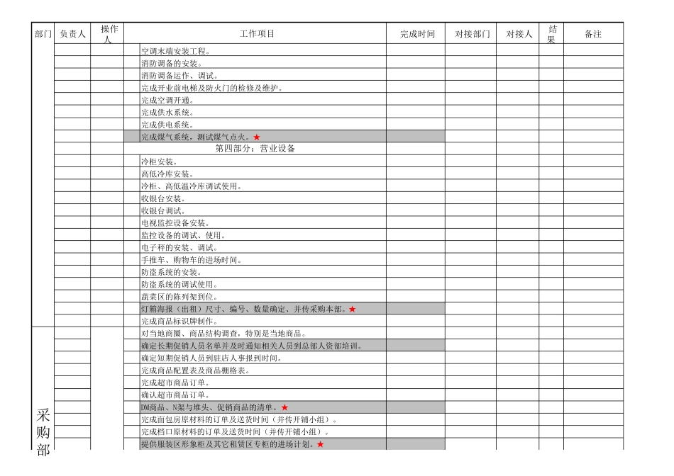 大润发超市筹备新工作项目进度表_第3页