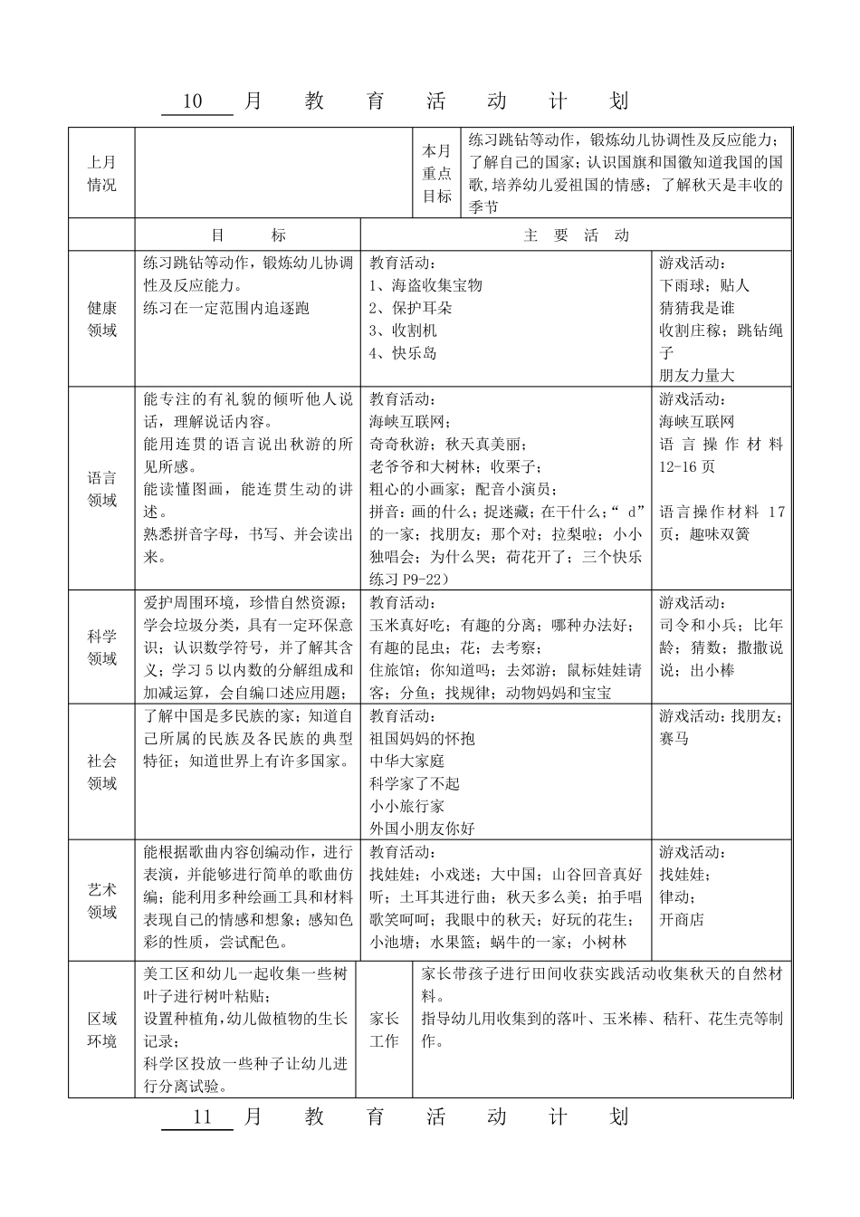 大班上学期教学计划_第2页