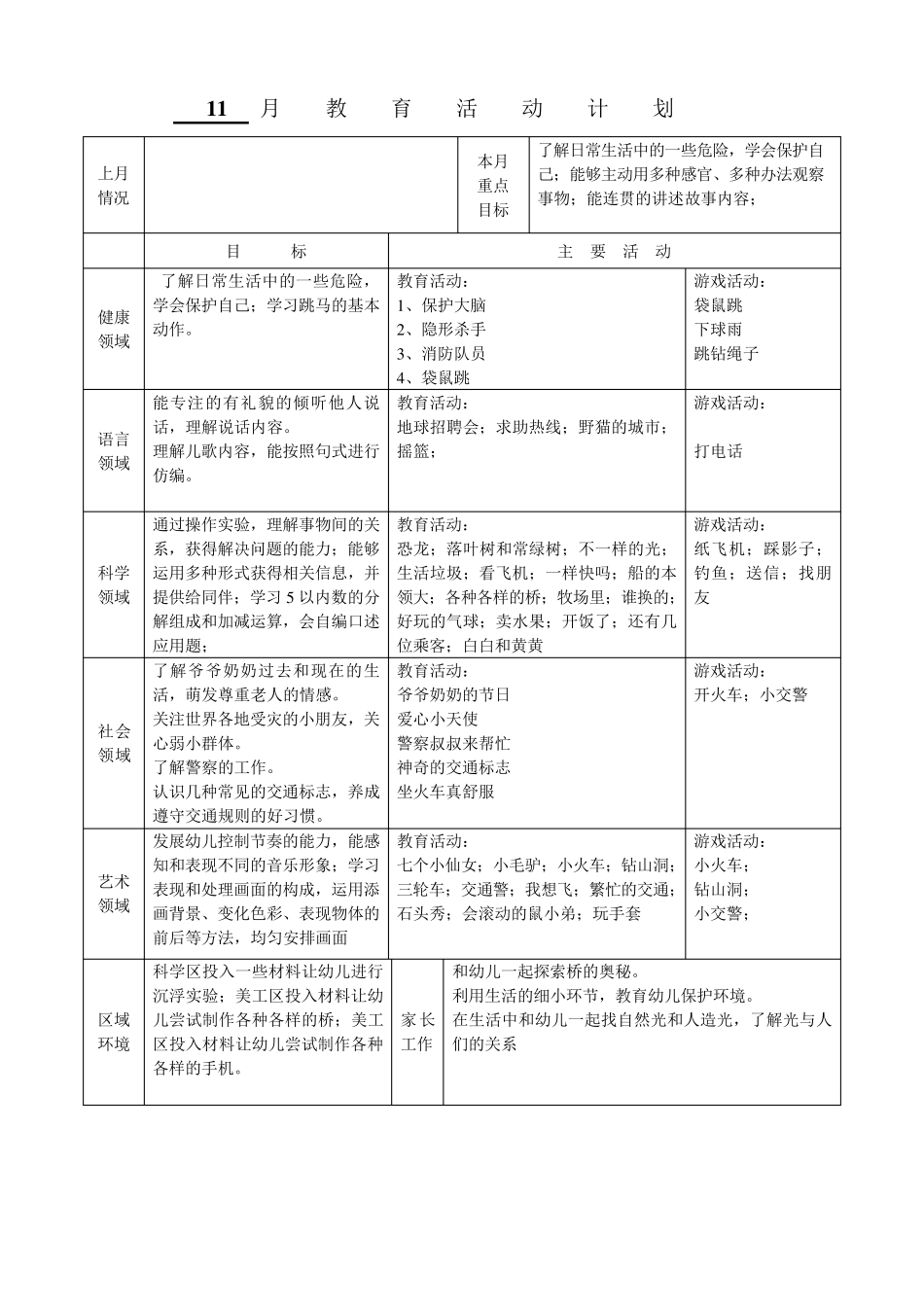 大班上学期月计划周计划_第3页