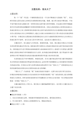 大班主题活动一《我长大了》