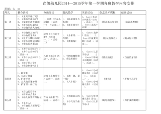 大班教学内容安排表
