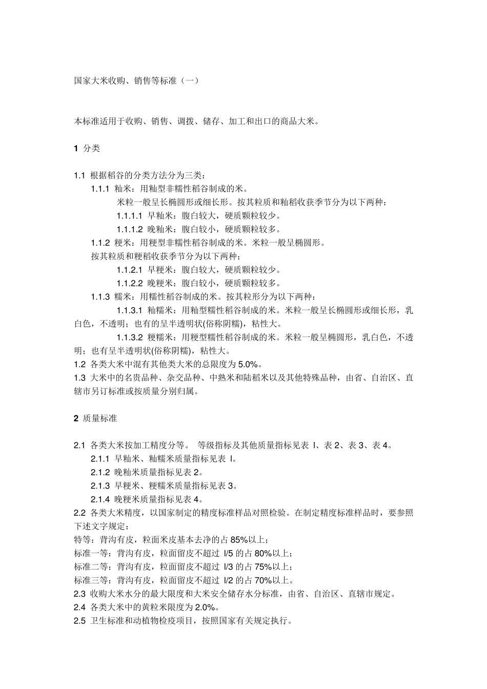 大米收购销售标准_第1页