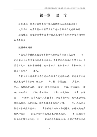 大米深加工项目书正稿
