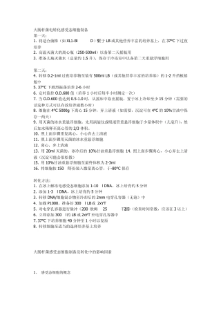 大肠杆菌电转化感受态细胞制备