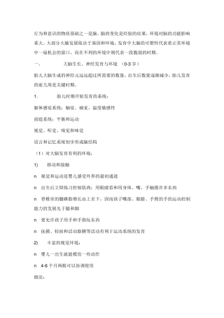 大脑发展规律