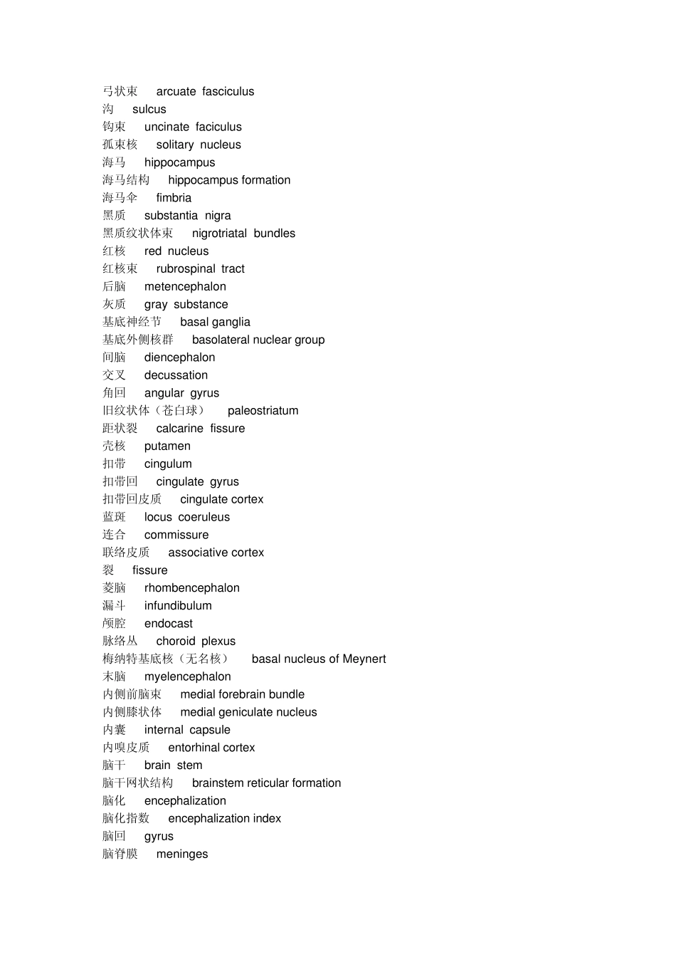 大脑结构名词中英文对照_第2页