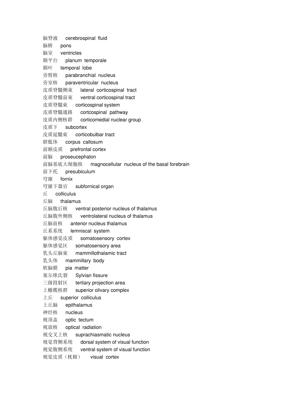 大脑结构名词中英文对照_第3页