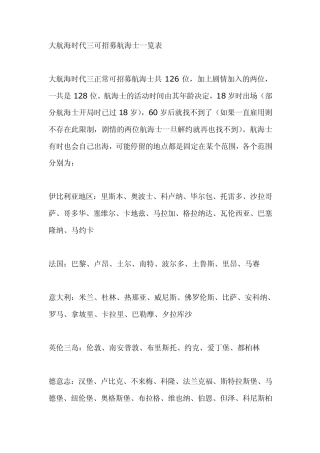 大航海时代三可招募航海士一览表