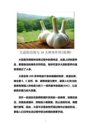 大蒜的功效与10大神奇作用