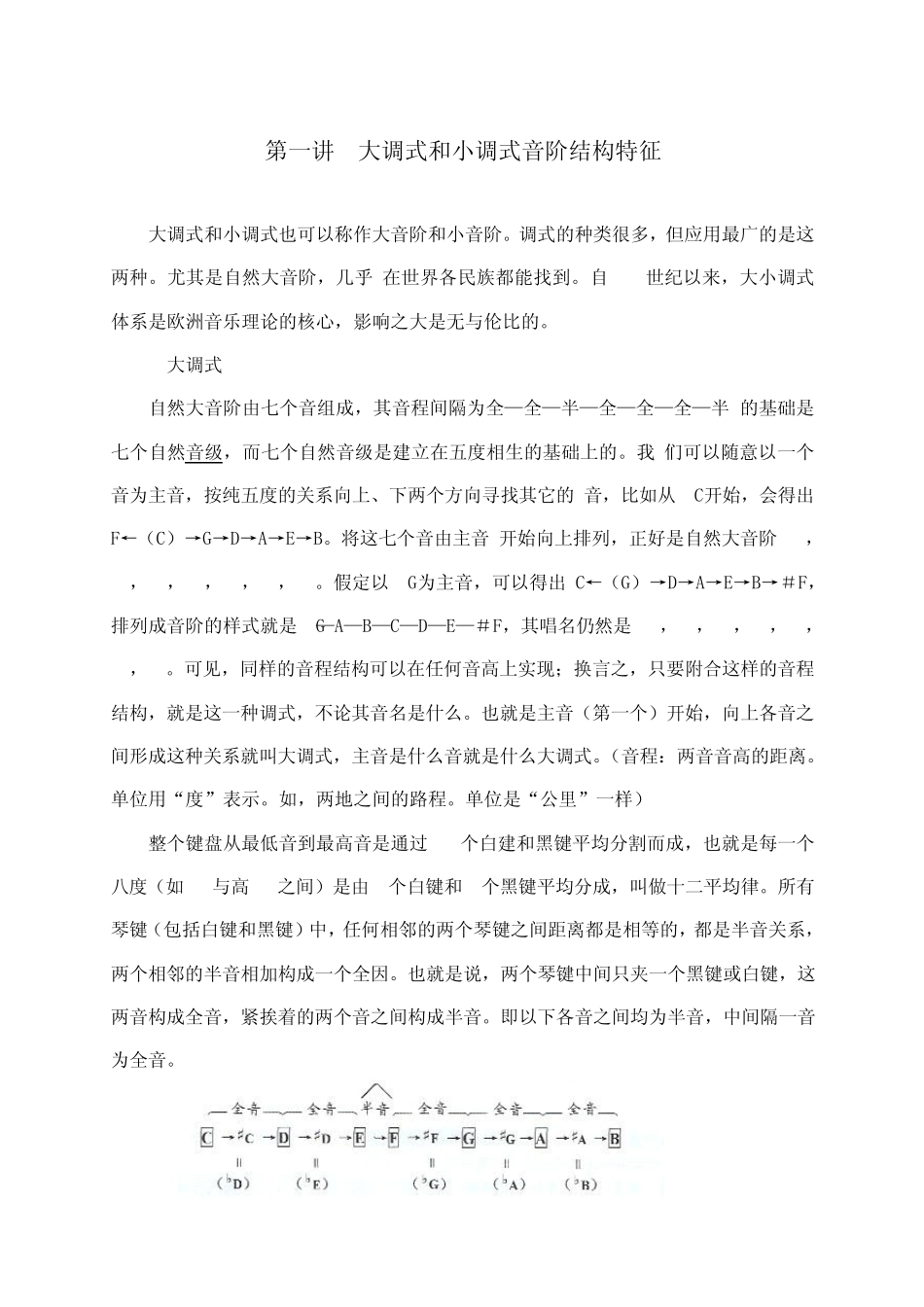 大调式和小调式结构及指法_第1页