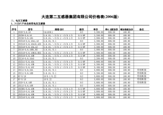 大连第二互感器集团价格表(2008电子版)