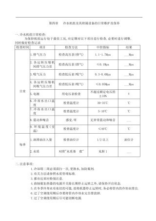 大金冷水机组的维护与维修