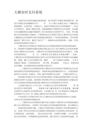 大额支付系统