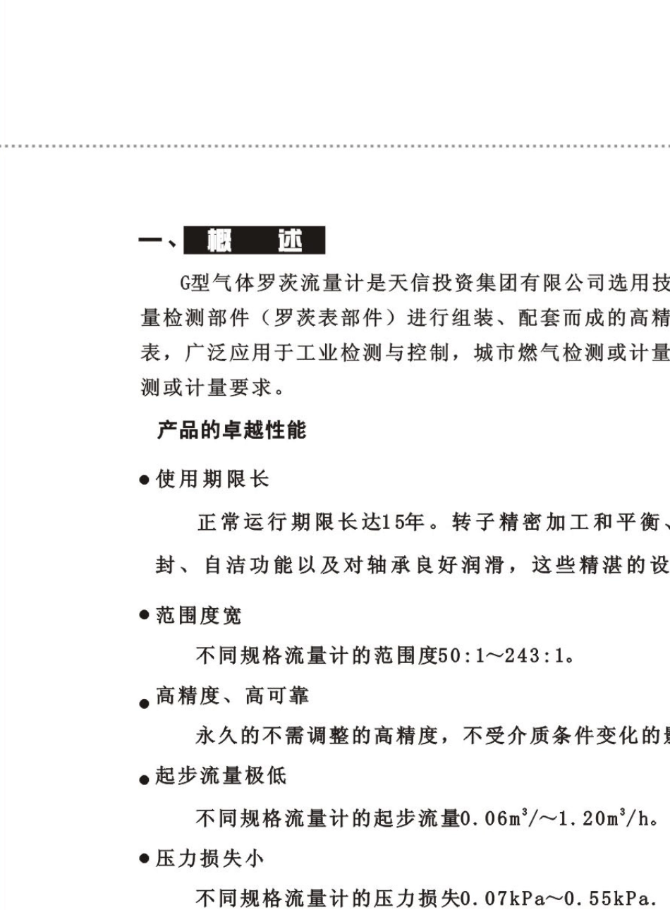 天信G型气体罗茨流量计中文说明书_第3页
