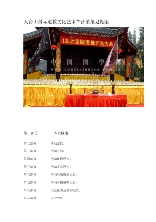 天台山国际道教文化艺术节营销策划提案