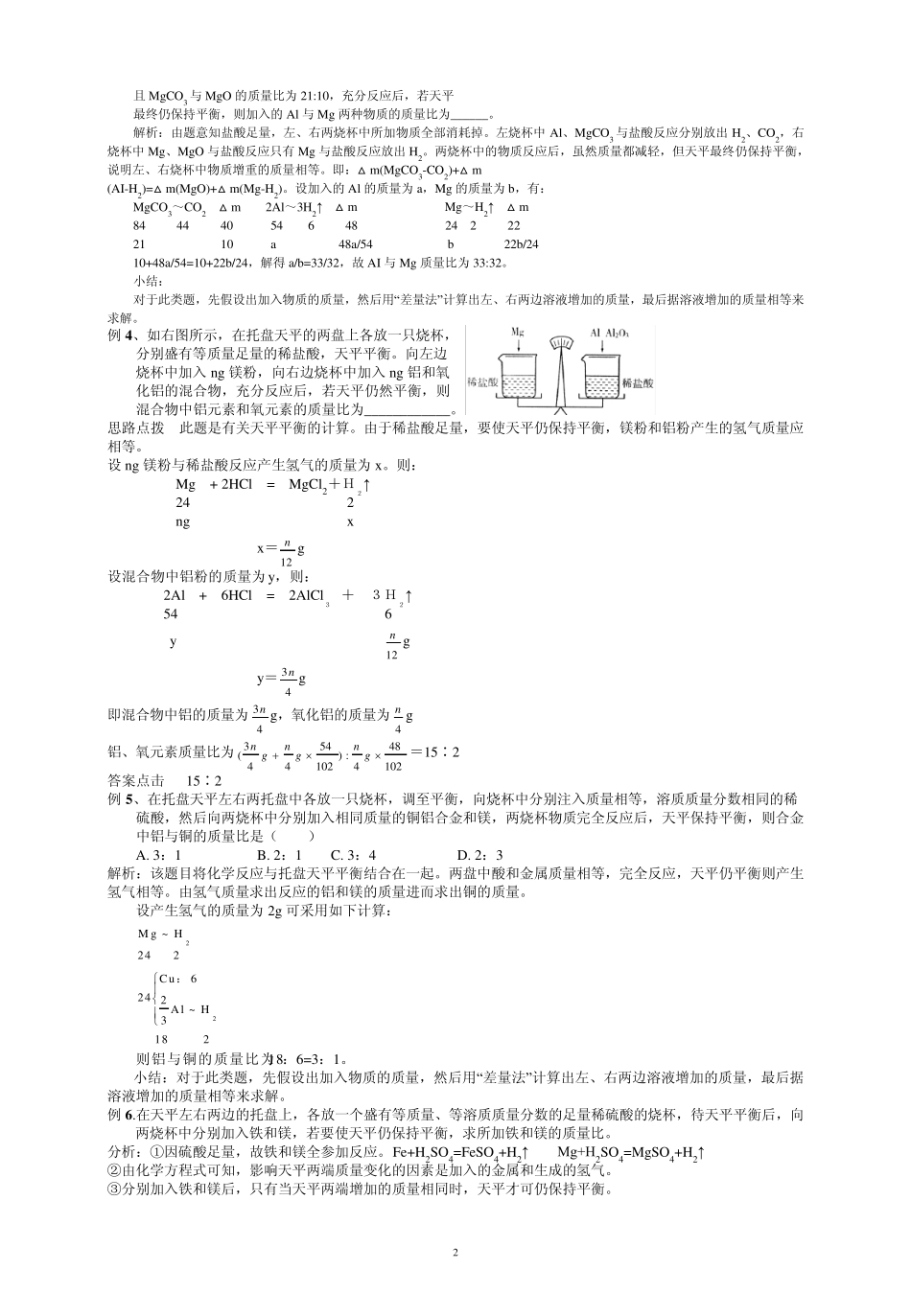 天平例题练习有答案_第2页