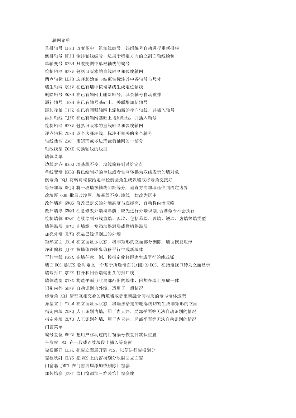 天正建筑命令及讲解_第1页