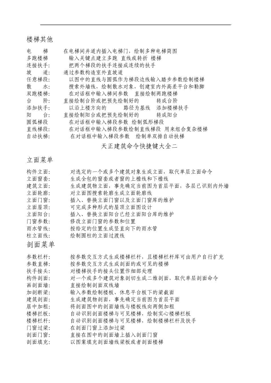 天正建筑命令快捷键大全_第3页