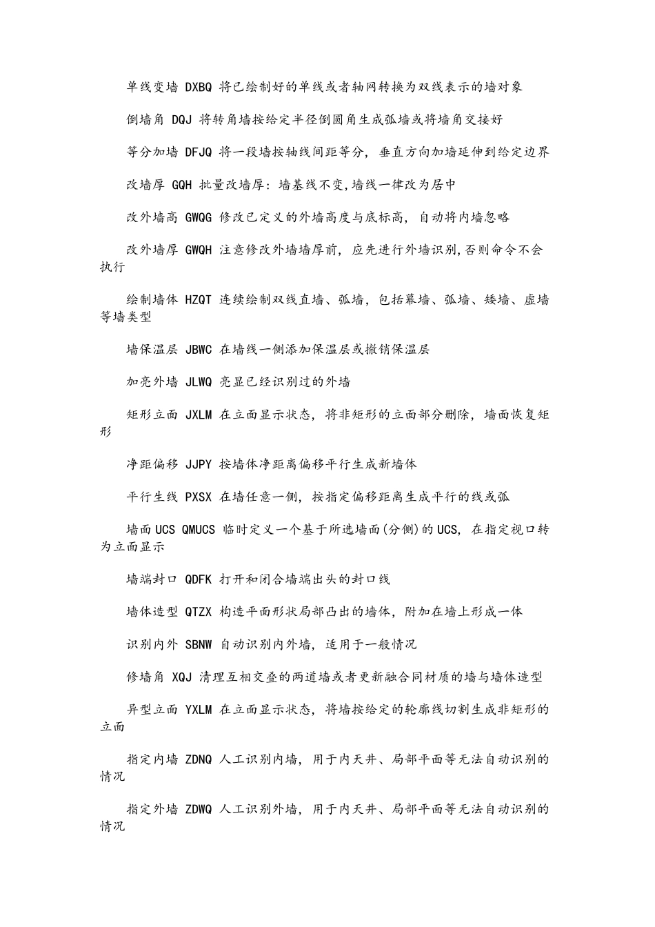 天正建筑快捷键大全_第2页